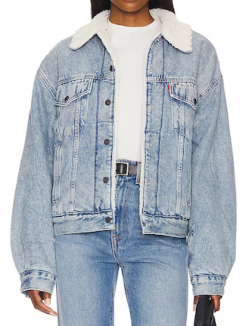 Levi's 90s Sherpa Denim Trucker Jacket - Size Small